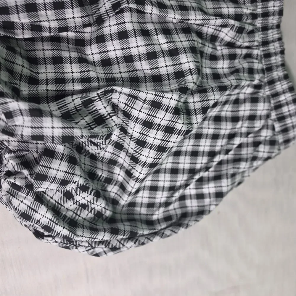 No Boundaries Black Plaid Bubble Skort Size M Y2K Bubble Hem Mini Skirt Shorts